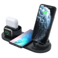 Multifunctional 6 in 1 integrated watch mobile phone wireless charging charger