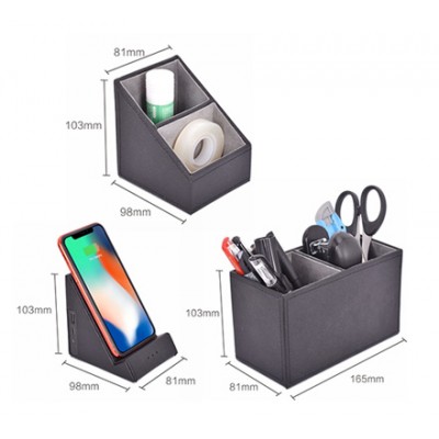 Wireless Charger Desk Organizer, Pen and Pencil Holder for Desk, Fast Wireless Charger, Compatible with Galaxy S10/S9/Note as 10