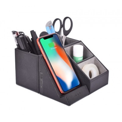 Patent design xiaomi fast wireless charger phone stand with pen holder