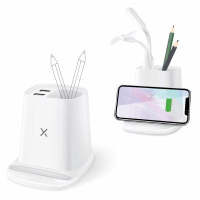 2020 Waimaotong New Arrival Office Pen Holder With Wireless Charger Multi USB For Mini Fan & Lamp