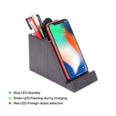 Professional Manufacturer Desk Organizer Pen Holder With 10w fast Wireless Charger