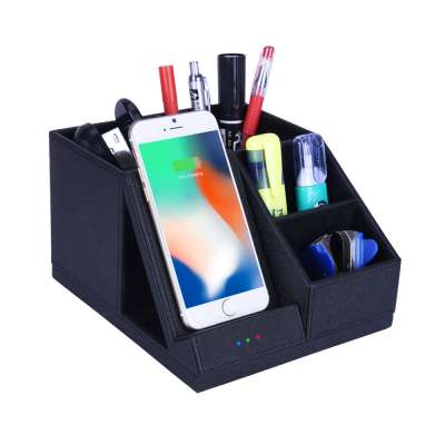 Desktop convenient and fast wireless charging storage box for phone