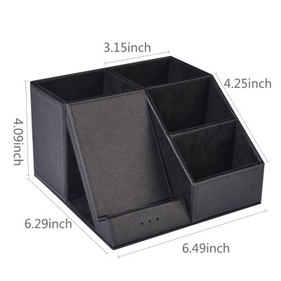 Office Desk  Organizer Box Wireless Charger Desk Cosmetic Storage Bin Makeup